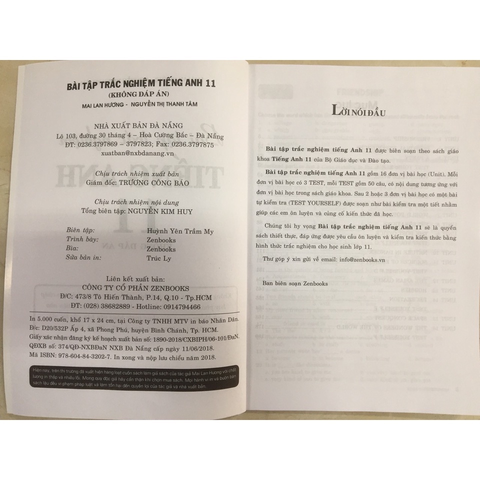 Sách - Bài tập trắc nghiệm tiếng Anh lớp 11 - Không đáp án - Mai Lan Hương