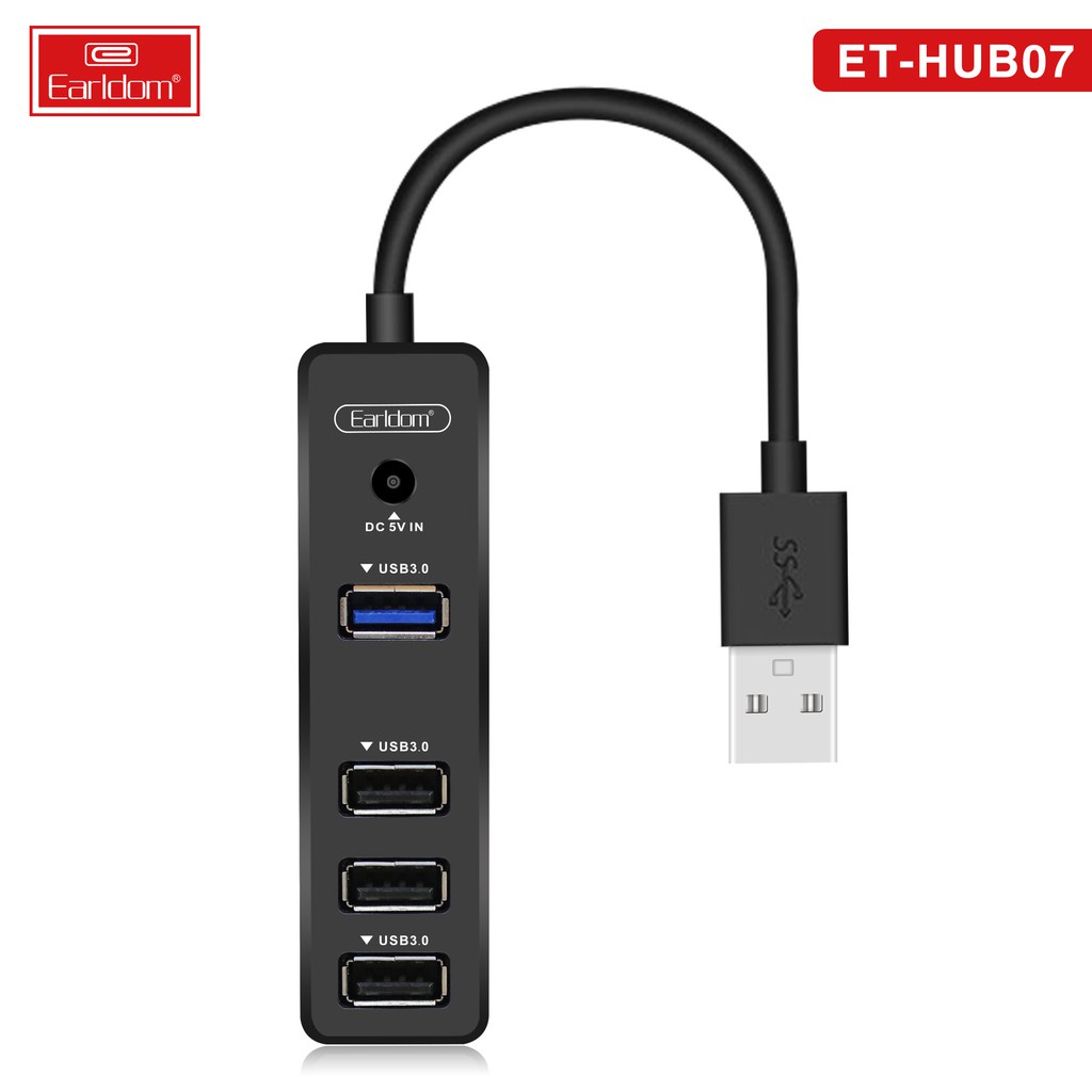 Hub chia cổng USB 3.0 1 ra 4 có nguồn hỗ trợ, bộ chia usb cao cấp KLH 07