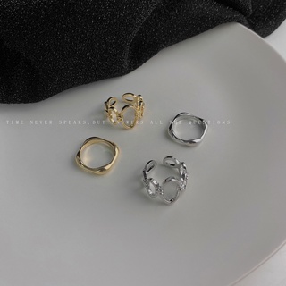 ring set korean ring fashion ring golden silvery adjustable female accessories