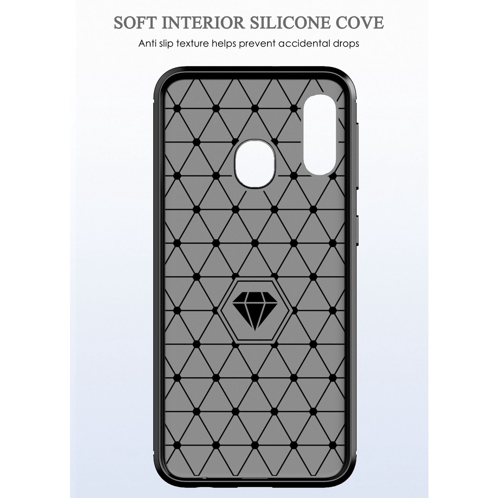 Ốp Điện Thoại tpu Silicone Mềm Chống Sốc Họa Tiết Sợi Carbon Cho Samsung Galaxy A20E Jean2