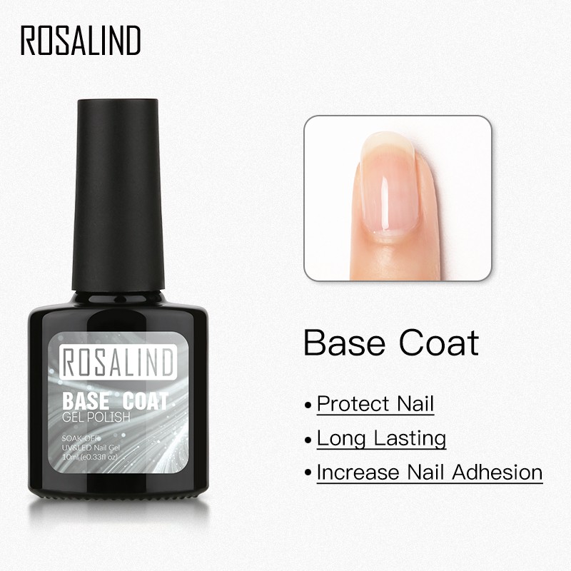 Set 4 lọ sơn móng tay ROSALIND 10ml tạo lớp nền/lớp phủ trên cùng