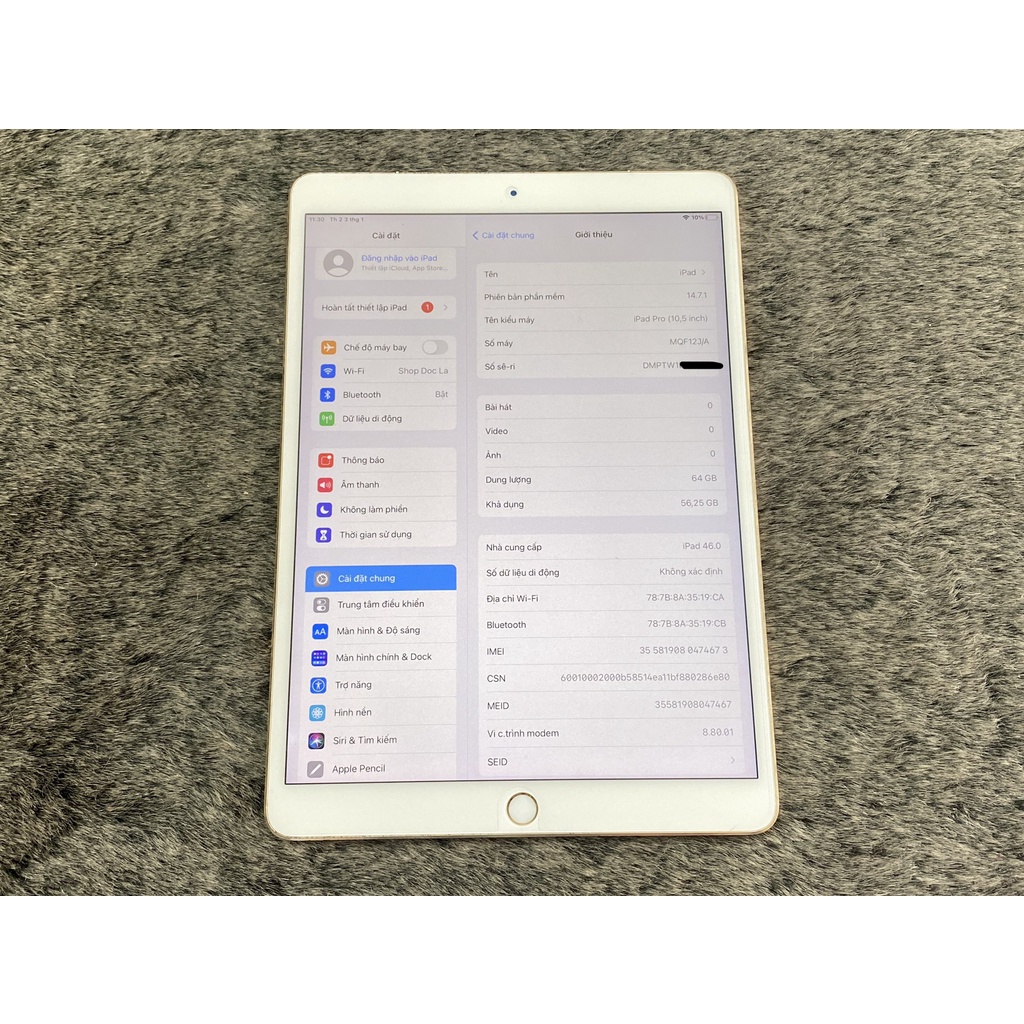 Máy tính bảng Apple iPad Pro 10.5 inch dung lượng 64GB bản 4G | BigBuy360 - bigbuy360.vn