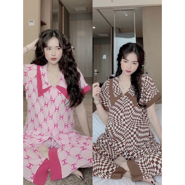 PYJAMA QUEEN CỔ NHỌN HAI LỚP SIÊU XINH