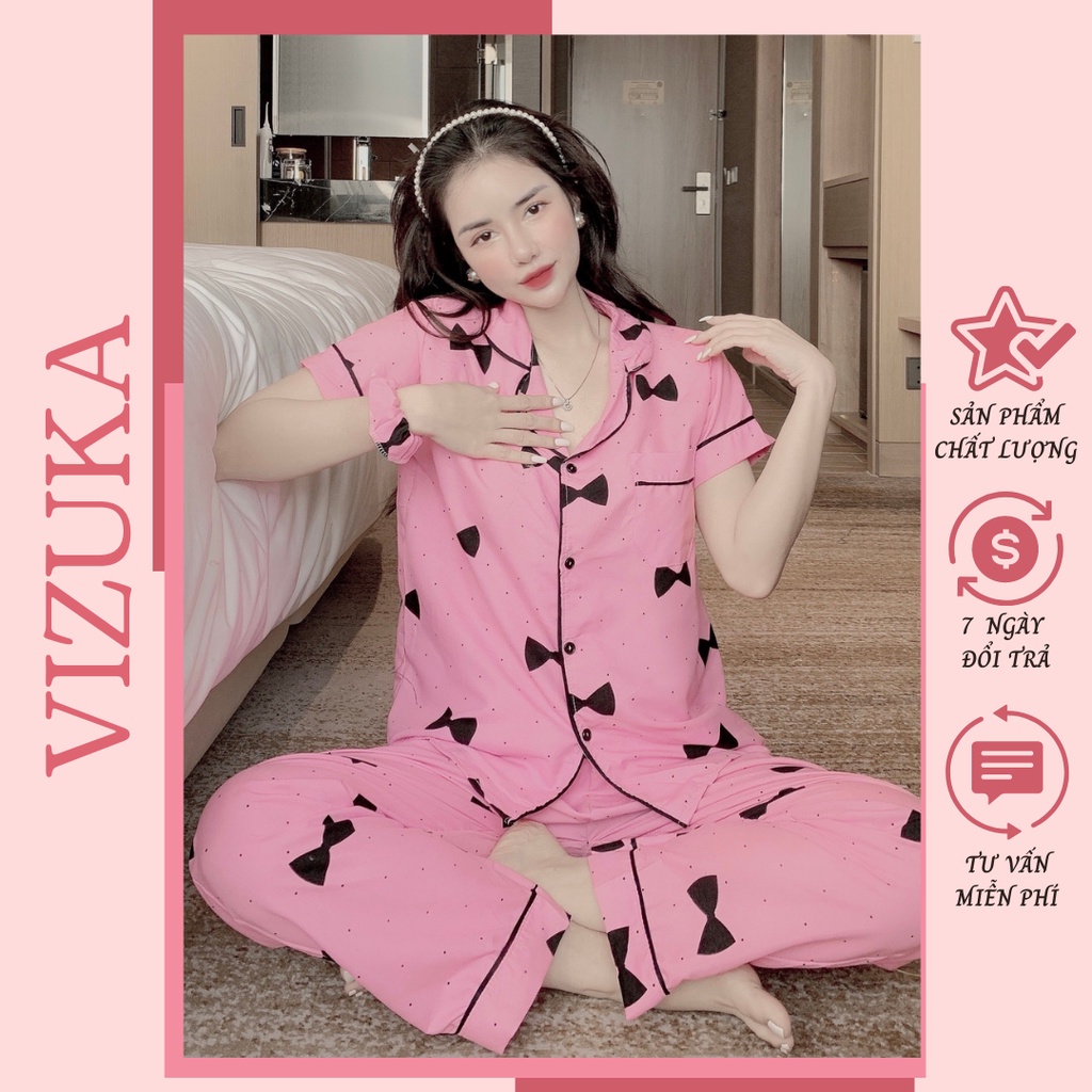 Đồ bộ pijama nữ mặc nhà chất liệu kate thái dễ thương VIZUKA