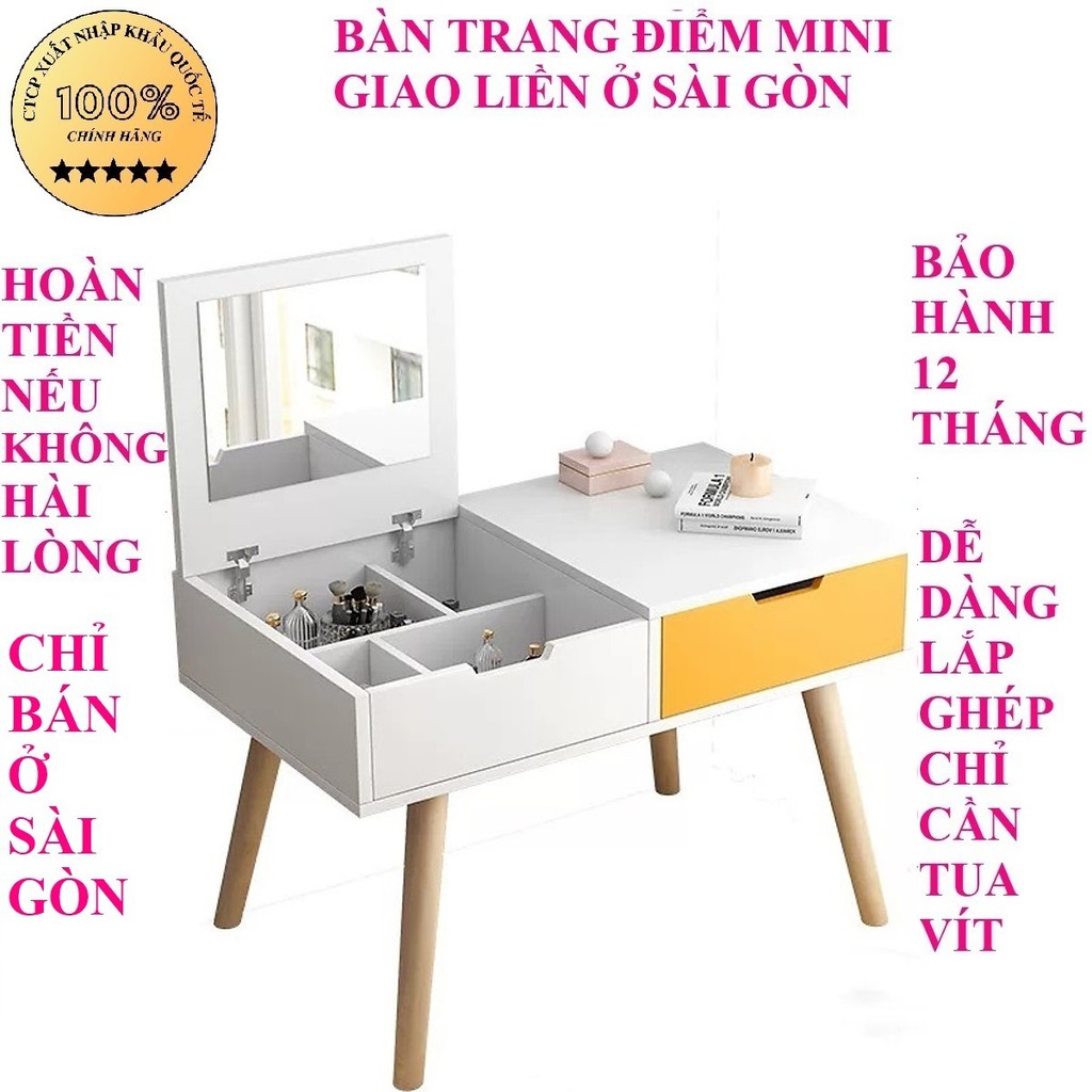 Bàn trang điểm mini bàn trang điểm ngồi bệt bàn trang điểm gấp gọn chính hãng bảo hành 12 tháng