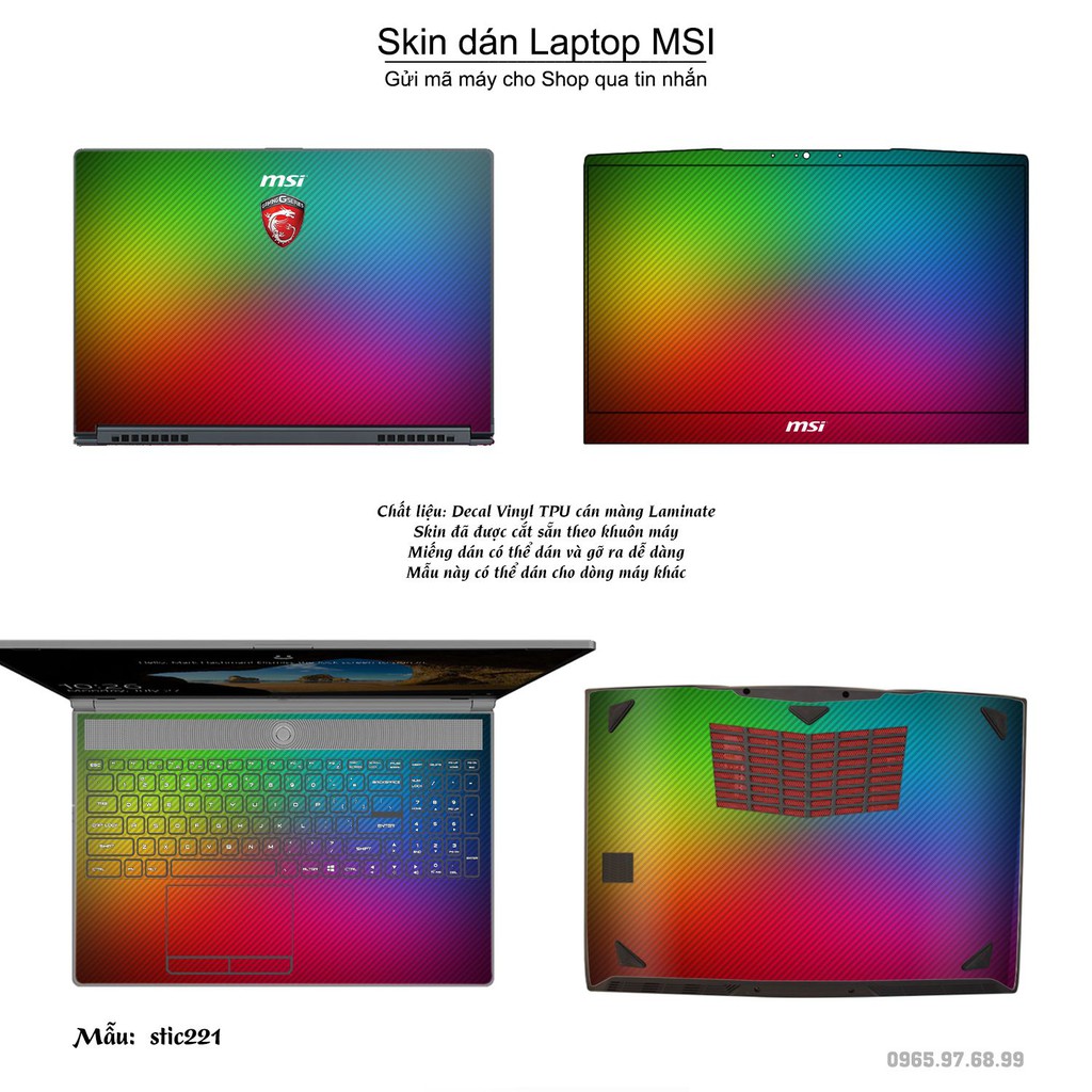 Skin dán Laptop MSI in hình Hoa văn sticker _nhiều mẫu 36 (inbox mã máy cho Shop)