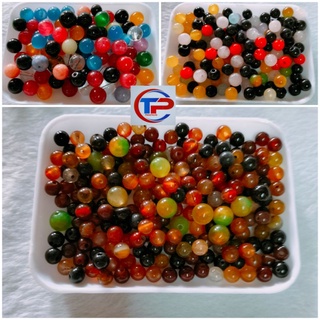Bán lẻ viên đá tròn, agat, quartz, hạt đá xỏ vòng DIY làm handmade