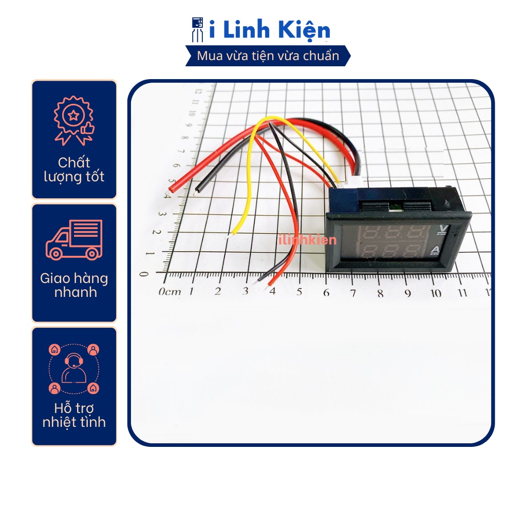Vôn kế điện tử DC đo dòng và áp 10A 100V