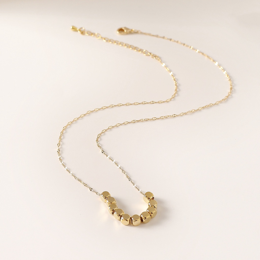 Vòng cổ SEAGLOCA mạ vàng 14k mặt vuông nhỏ phong cách sang trọng