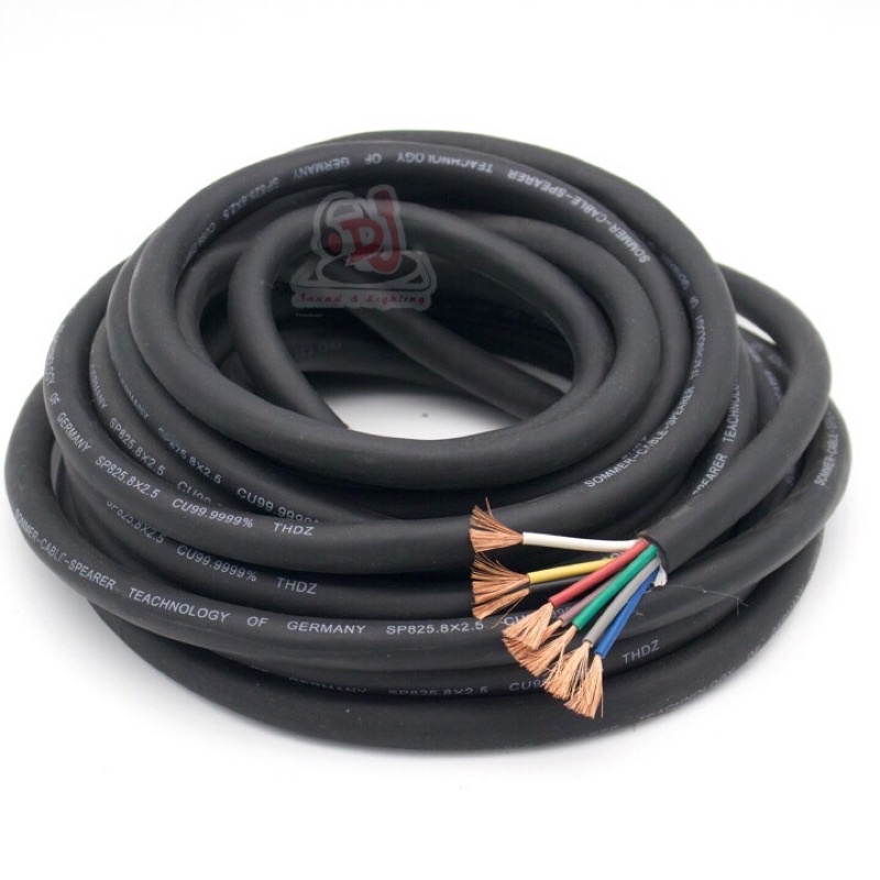 Dây loa 8 ruột 2.5mm dây đông nguyên chất dây dẻo mềm dây sommer germany cuộn 100m, dây loa sommer