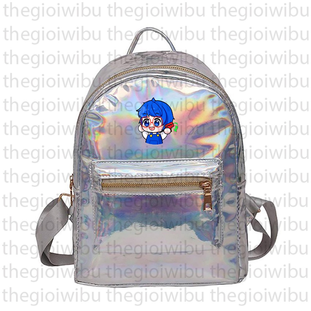 Balo hologram bạc in hình HERO TEAM ver MẮT TRÒN XOE Simmy Phong cận Siro Mr Vịt Sammy Đào Kairon Kamui