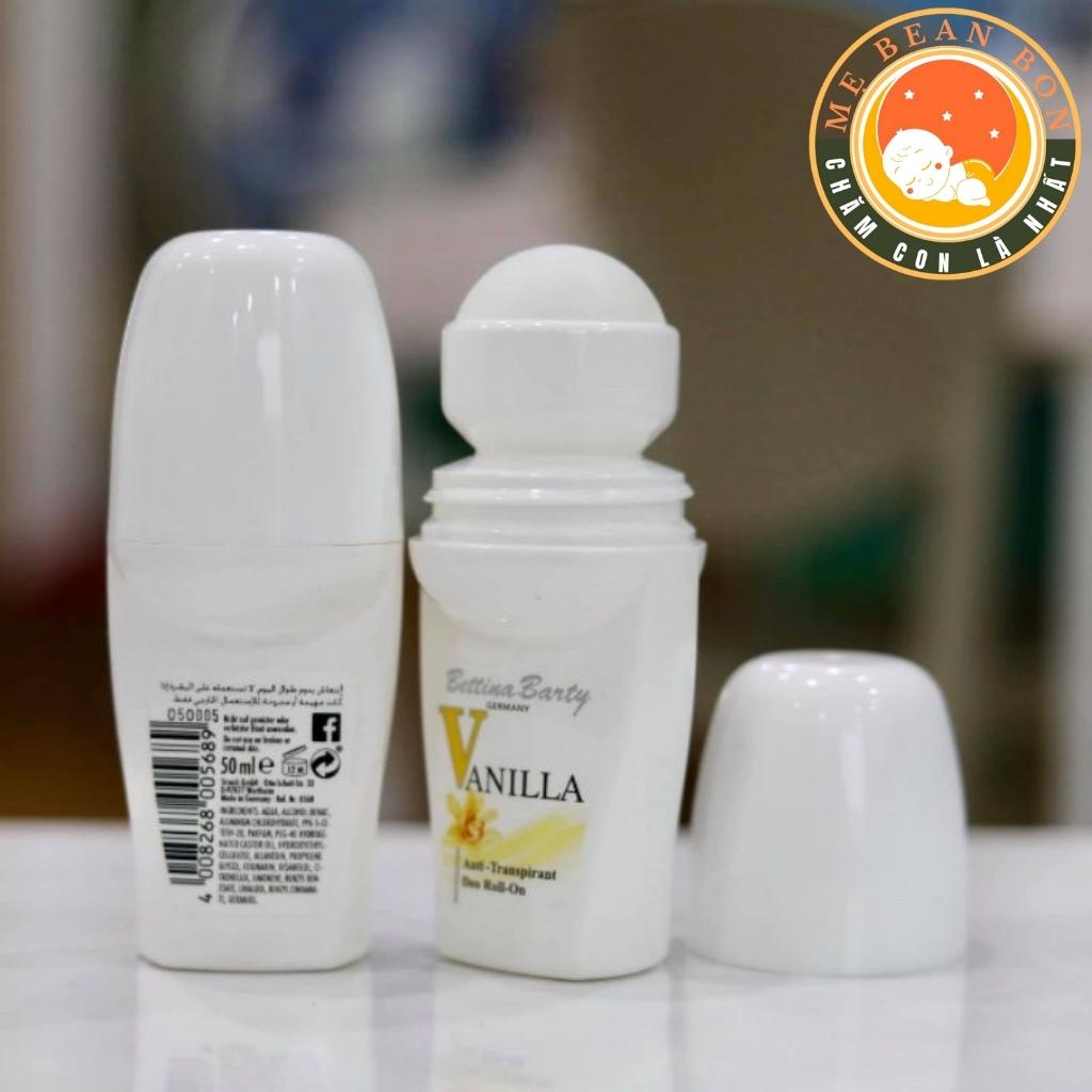 Lăn Khử Mùi hôi nách Bettina Barty Vanilla Đức 50ml cho mọi làn da khử mùi cơ thể hương vani tự nhiên thơm - mẹ bean bon