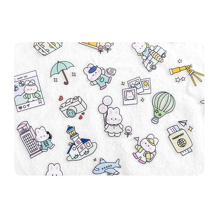 RY DIY- Set 40 Sticker ROSY POSY nhỏ xinh hình cô gái tóc mái ngố dễ thương trang trí nhật kí,...
