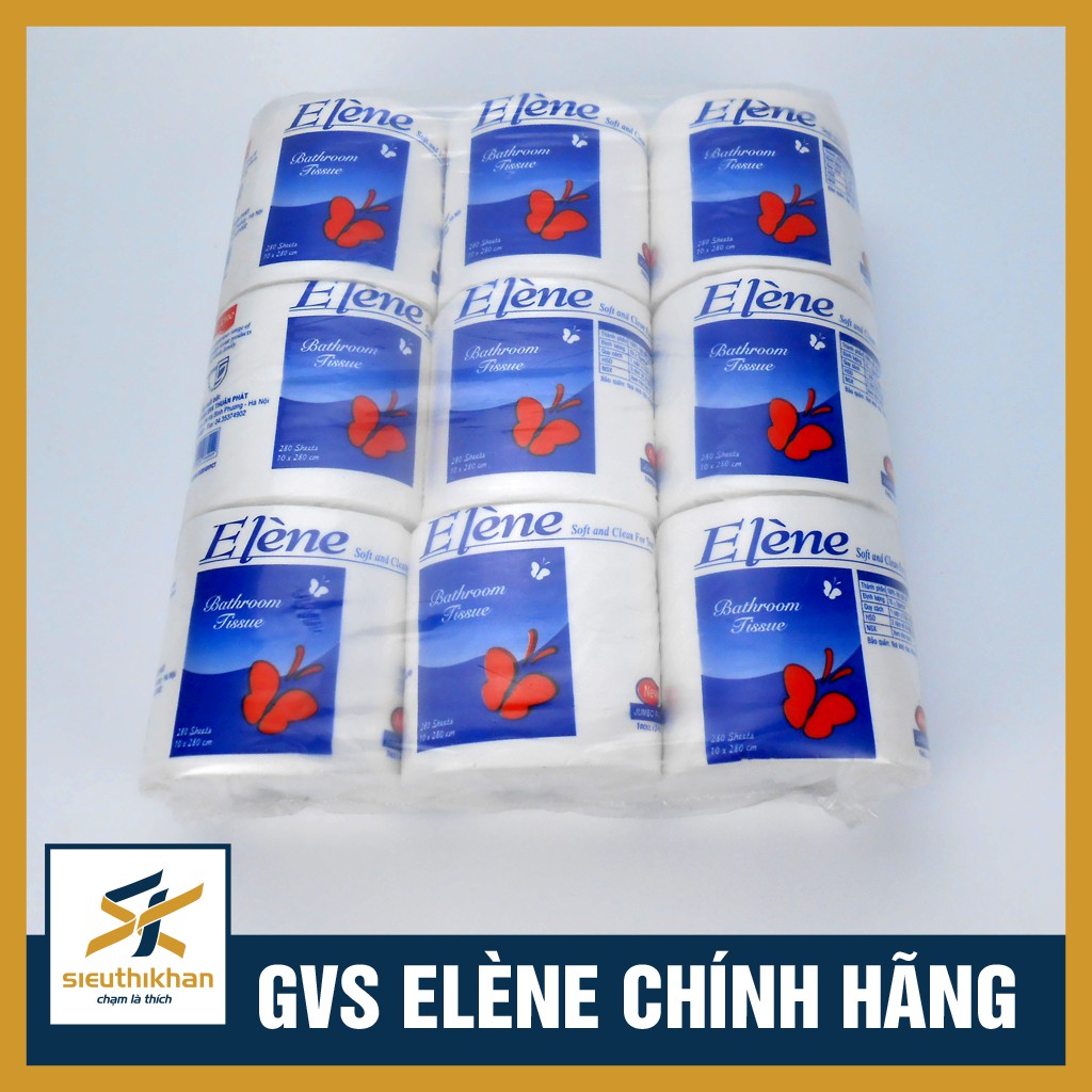 Giấy vệ sinh Elene 9 cuộn, 3 lớp có lõi