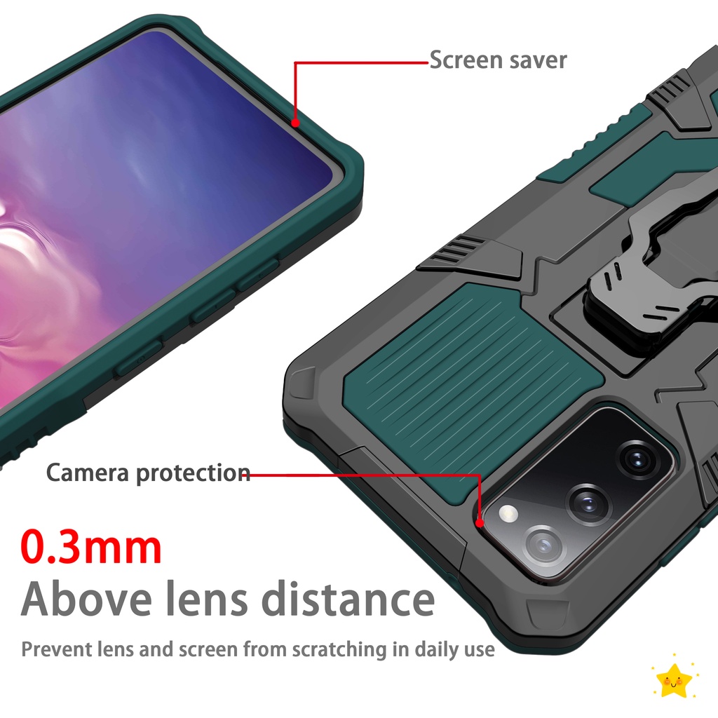 For Xiaomi Mi 10T Pro 11T 11 Lite Anti-knock Armor Phone Protective Case For Redmi Note 8 7 5 6 Pro 8 8A 6 6A 7A Car Holder Back Cover Impact Resistant Casing