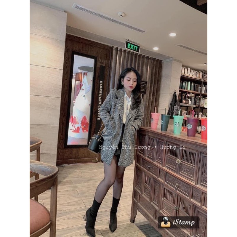 Áo dạ kẻ xương cá | BigBuy360 - bigbuy360.vn