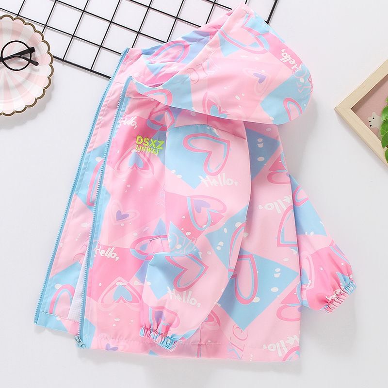 Áo Khoác Gió Họa Tiết Tim MD235B/ Áo khoác gió thỏ tím MD1498 Cho Bé Gái - Jumping Beans Official Store
