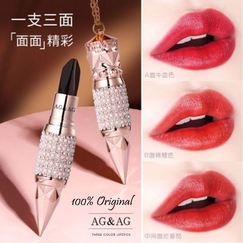Agag Queen 's Scepter 3in1 Son môi chống thấm nước 3 màu hàn quốc, lipstik lâu trôi lipstic otwoo Mỹ