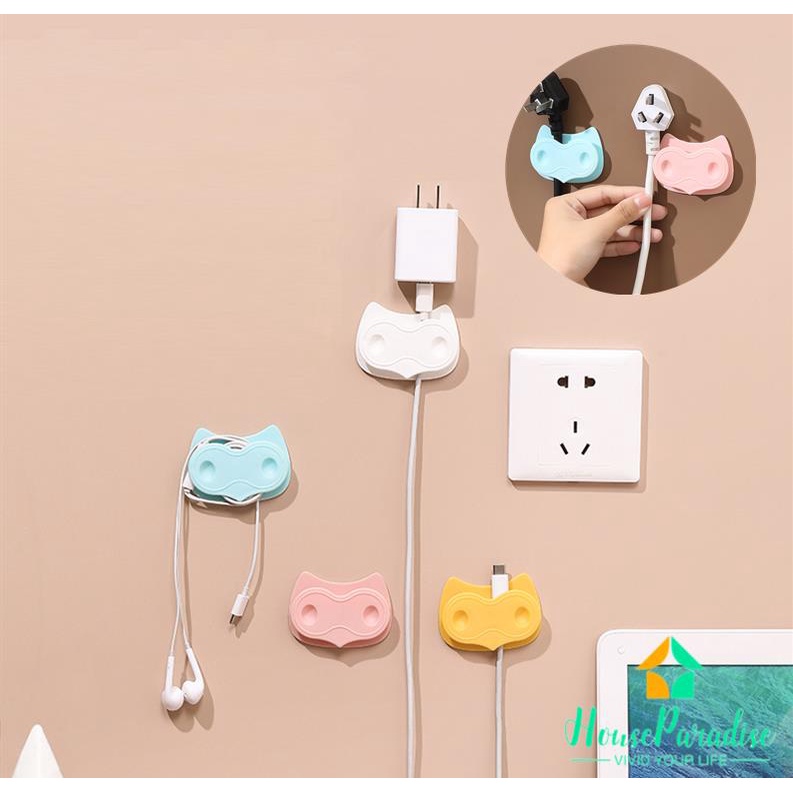 Giá đỡ dây cáp gắn tường thiết kế hình chim cú mèo dễ thương tiện dụng
