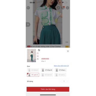 áo lụa Cchat nguyên tag size M