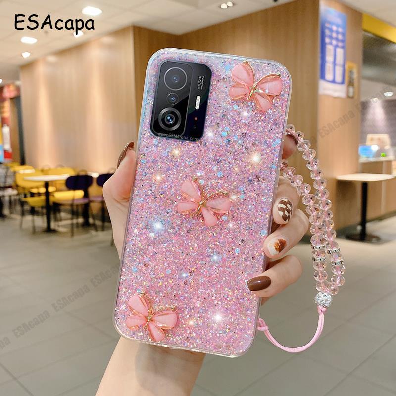Ốp Điện Thoại Silicon Đính Hình Bướm 3D Cho Xiaomi Redmi Note 10 4G 10S 10Pro K40 11T 10T Poco M3 X3 NFC GT Redmi10 9C