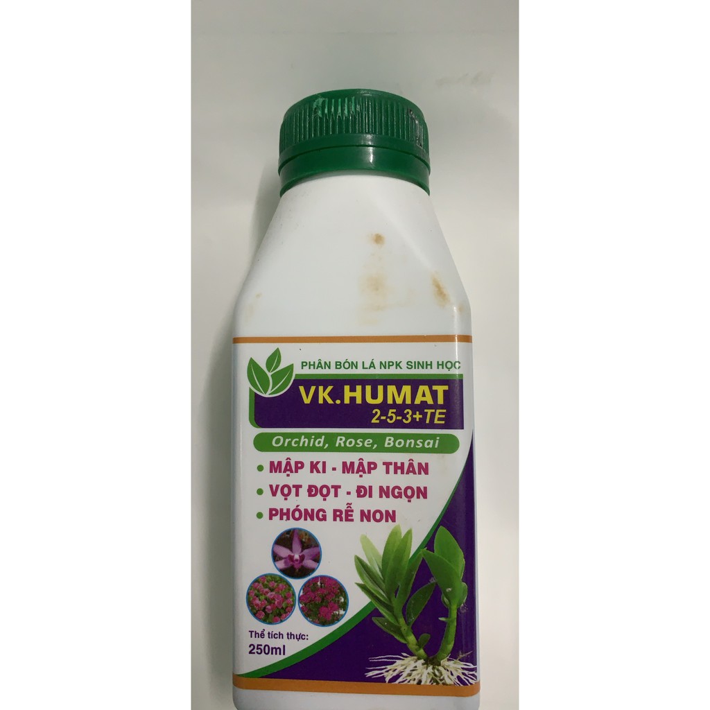 Phân bón sinh học VK HUMAT 250ml chuyên hoa Lan - hoa Hồng và hoa cảnh