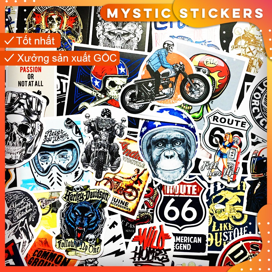 [MOTOR-RIDER] 120 Sticker chống nước/dán xe laptop mũ bảo hiểm vali...