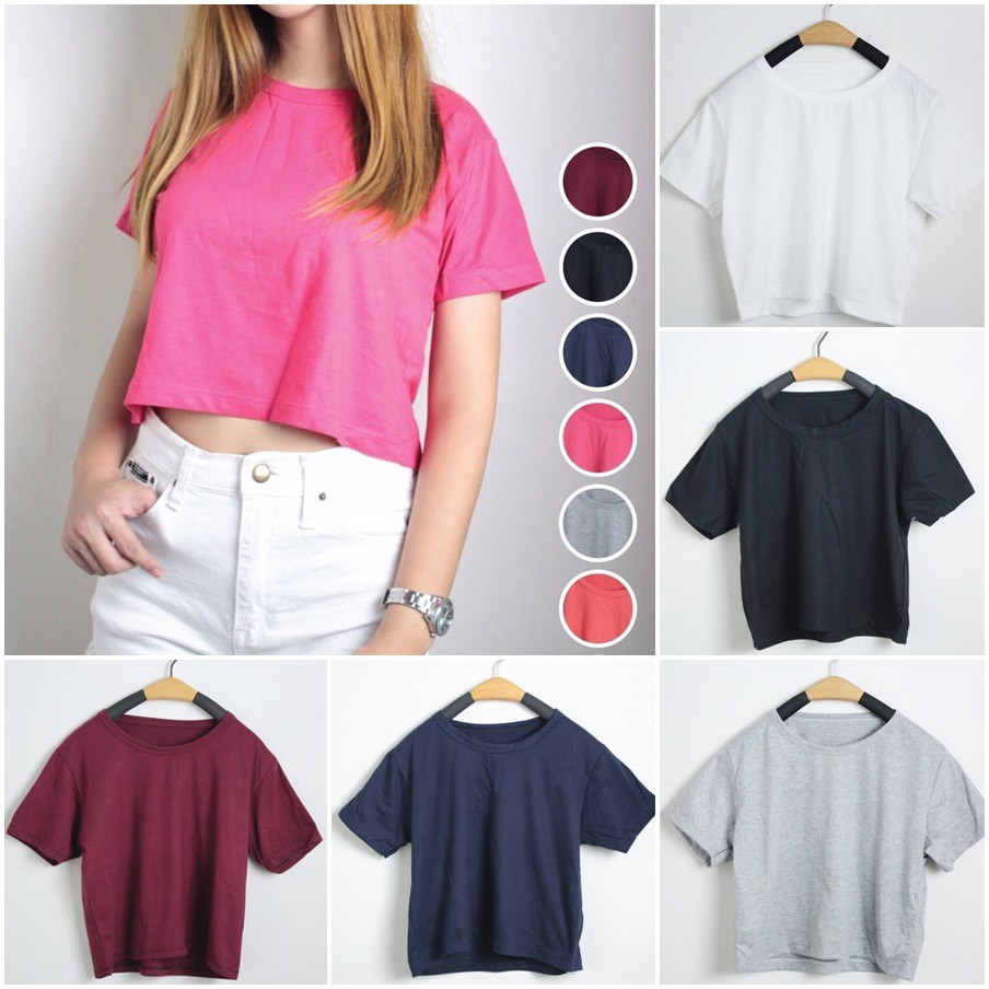 Áo thun Croptop trơn MW004 Thái Lan | Shopee Việt Nam