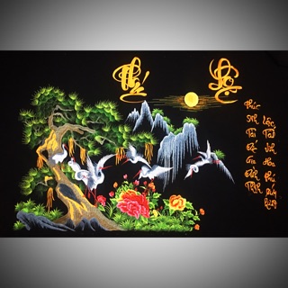 Tranh thêu vi tính thành phẩm PHÚC LỘC