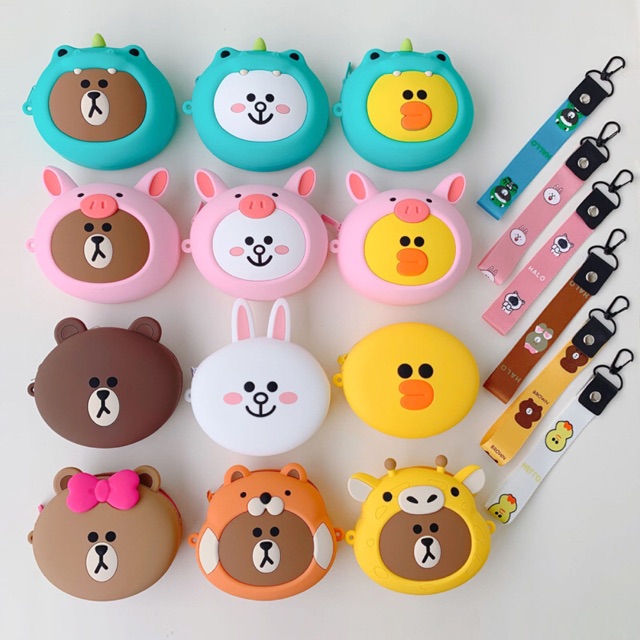 Ví mini silicon cute Linefriends [HÀNG ORDER]