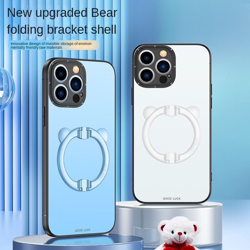 Ốp Điện Thoại Chống Sốc Có Giá Đỡ Hình Gấu Cho iPhone 13 12 11 Pro Max