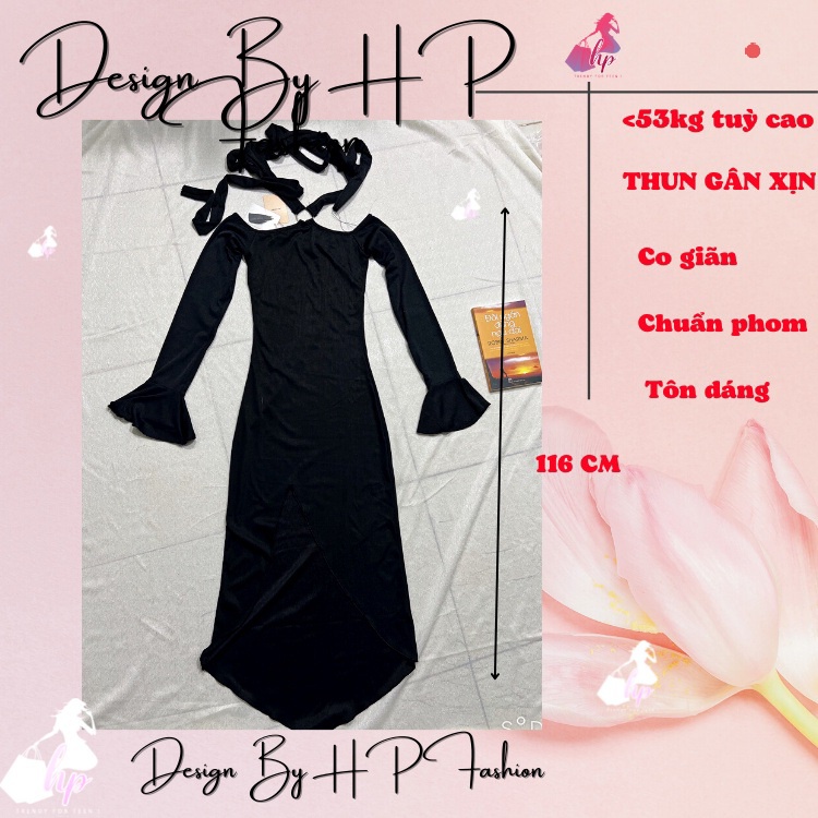Đầm body xẻ tà, váy yếm tay loa dáng dài sang chảnh tôn dáng kiểu hàn quốc cực sang chảnh mã VD302