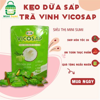 Kẹo dừa trà vinh vicosap vị lá dứa thơm ngon túi 100g nhà hai hiền