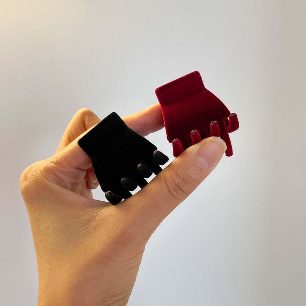 Kẹp Tóc Càng Cua Bằng Nhung Màu Đỏ Thời Trang Cho Nữ