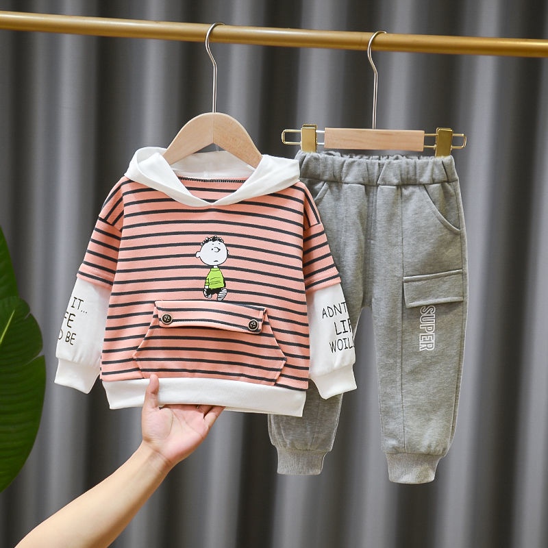 Set Đồ Thể Thao Hai Món Thời Trang Xuân Thu Cho Bé Trai