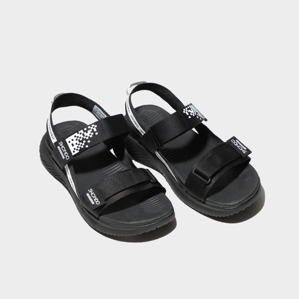 Giày Sandals Shondo F7 Continew full đen F7N1016