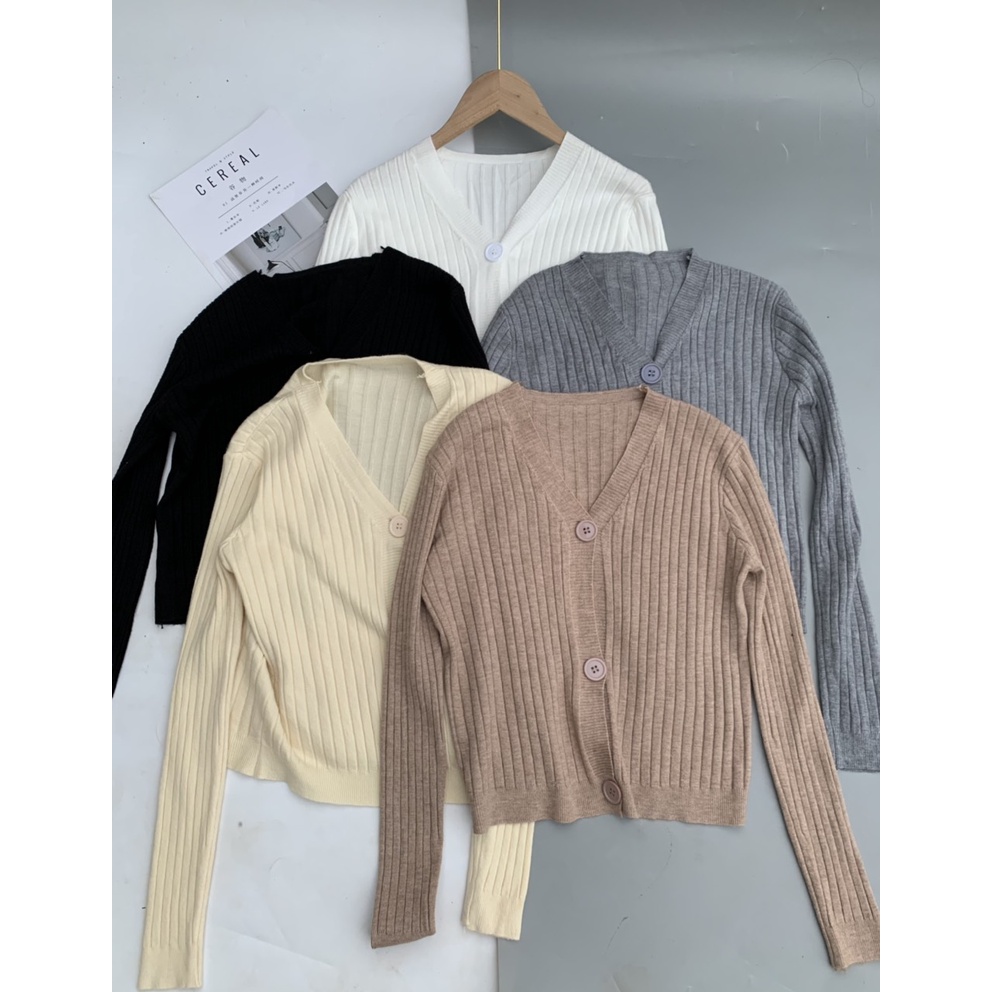 Áo khoác cardigan nữ áo len dài tay phối khuy chất len motoghi dày dặn hàng đẹp - Mã SP A480