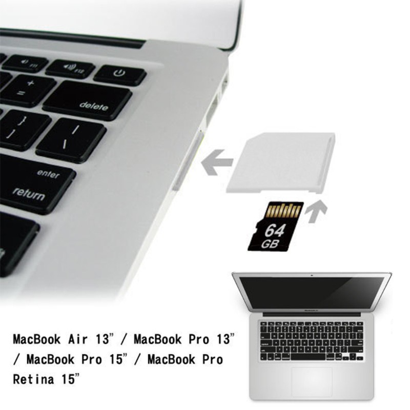 1 Bộ Chuyển Đổi Thẻ Nhớ Microsd Tf Sang Sd Cho Macbook Air