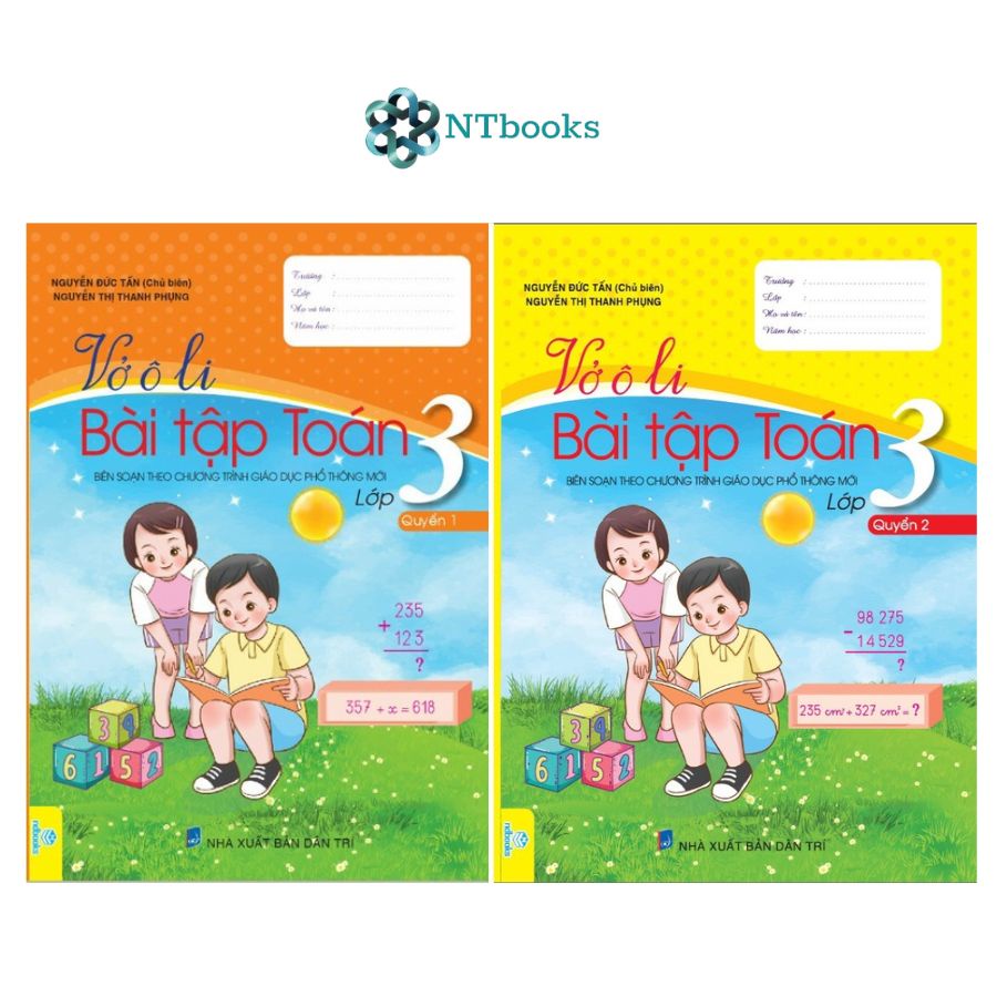 Sách Vở Ô Li Bài Tập Toán 3 Quyển 1 + Quyển 2 (Biên Soạn theo chương trình Giáo dục phổ thông mới)