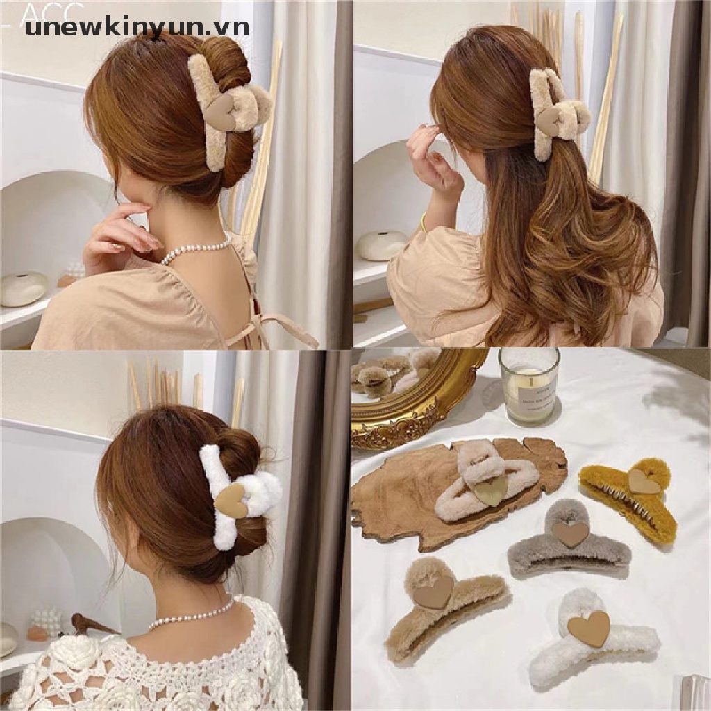 Kẹp Tóc Hình Trái Tim Thời Trang Mùa Đông Dành Cho Nữ