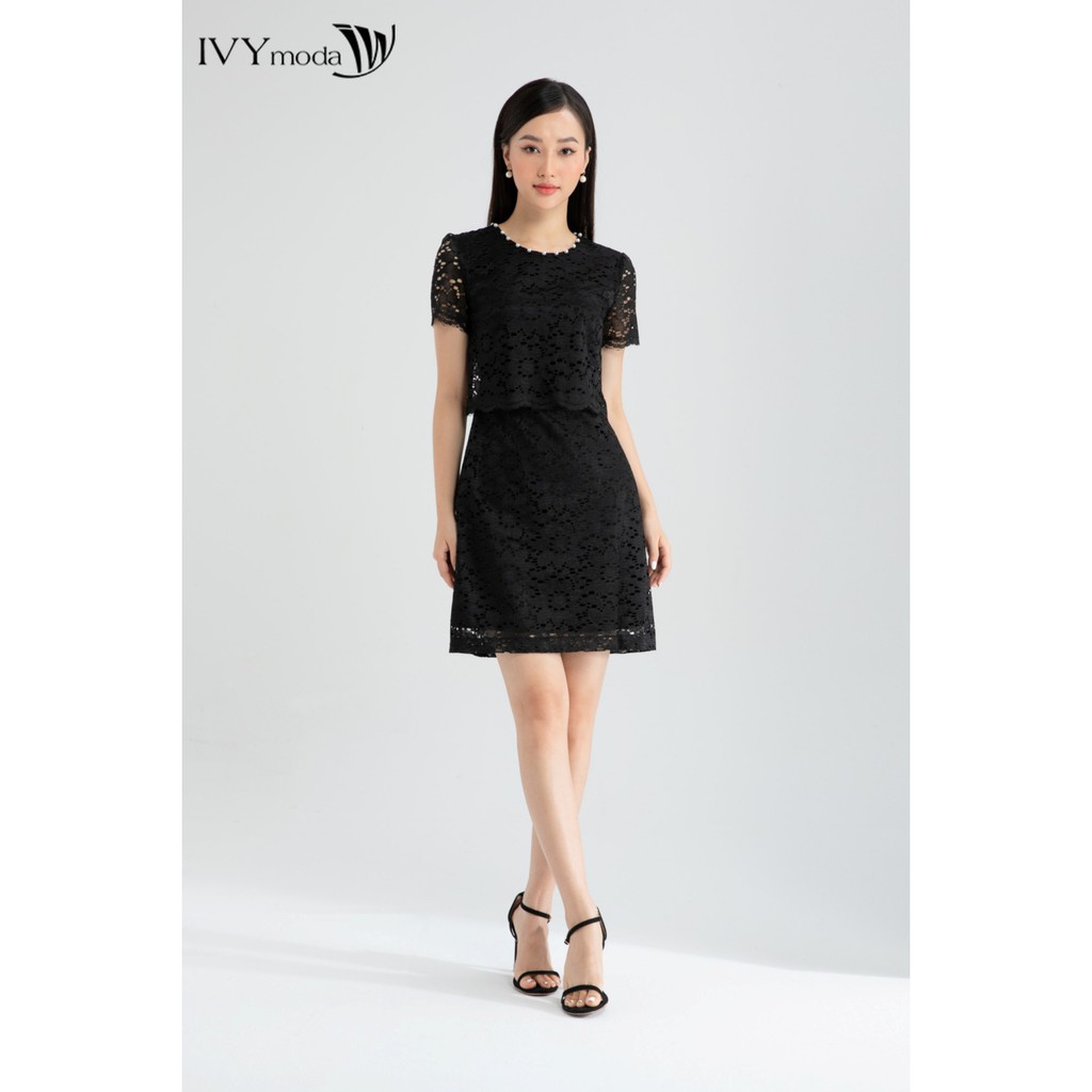 Đầm ren 2 lớp dáng suông thiết kế IVY moda MS 48M6472