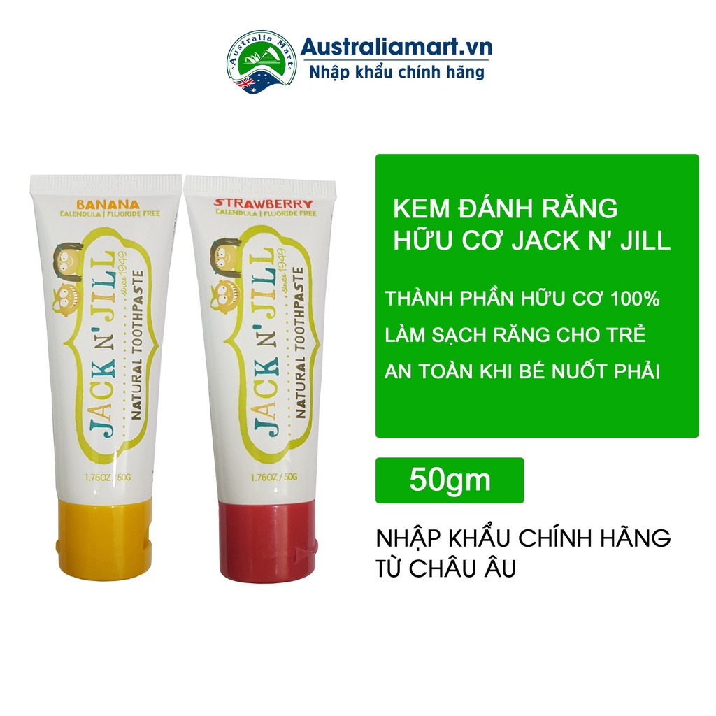 KEM ĐÁNH RĂNG HỮU CƠ 100% JACK N' JILL CHO TRẺ, AN TOÀN TUYỆT ĐỐI