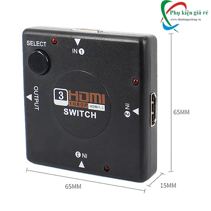 Bộ Chia Tín Hiệu HDMI 1080p 3In 1Out Switch HDMI