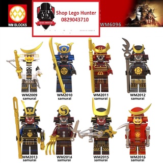Xếp hình WM 6096 mô hình nhân vật Minifigures Samurai Shogun võ sĩ đạo Nhật Bản các loại trang phục và trang bị vũ khí