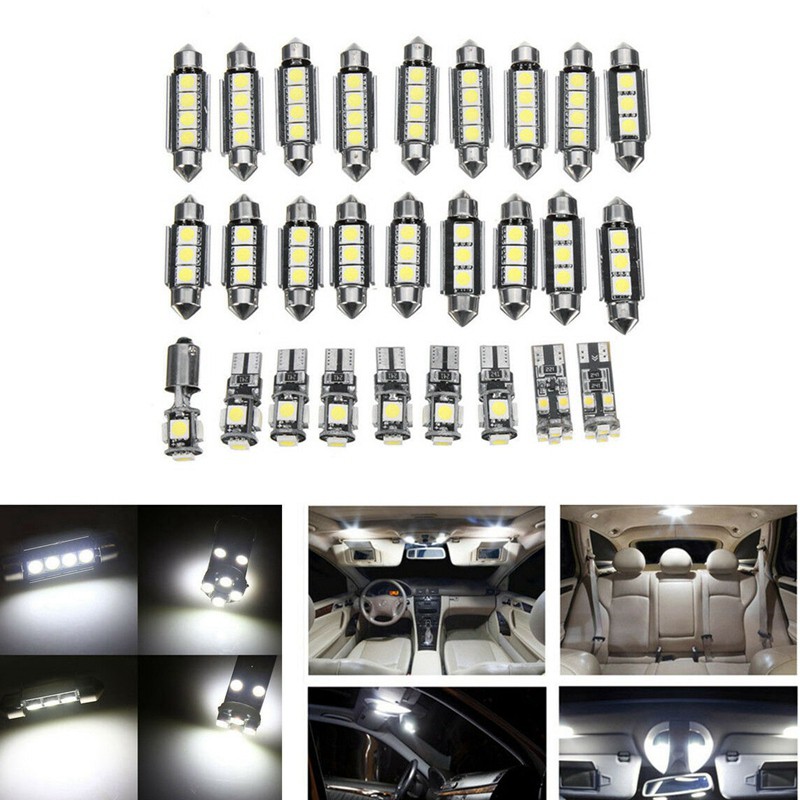 Bộ 27 Đèn Led Ánh Sáng Trắng Cho Mercedes-Benz E-Class W211 2002-2008