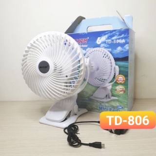 Quạt sạc kẹp mickey td-806 siêu mát tiện dụng