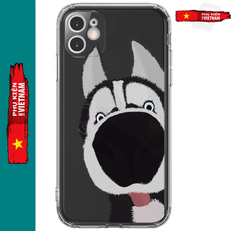 Ốp lưng iphone 6, 6s plus, 7 8 Plus, X, XS, XR, XSMAX, 11 , 12, 13 PROMAX suốt trong quãng CHÓ nghịch ngợm PKVN