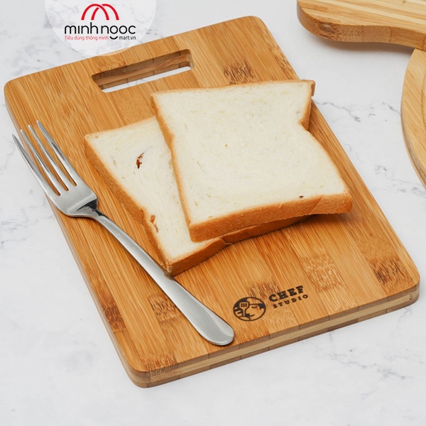 Thớt tre Chef Studio hình chữ nhật 26x18x1.5cm, MSP-CB24S. Cắt, thái rau củ, dùng decor món ăn, bày trí