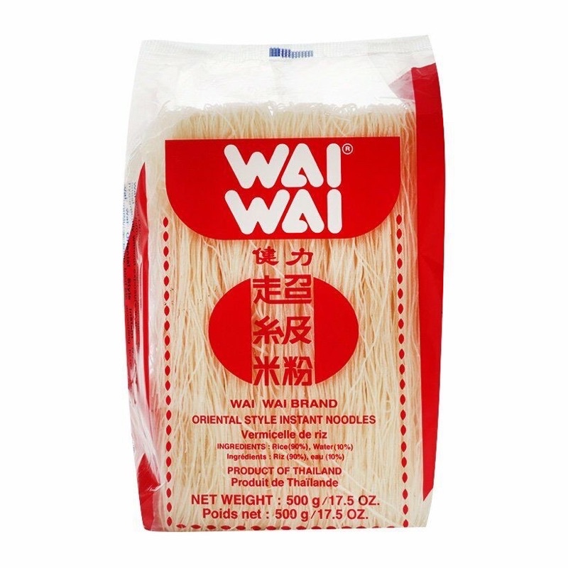 Bún gạo khô Waiwai nhãn đỏ vuông gói 500g