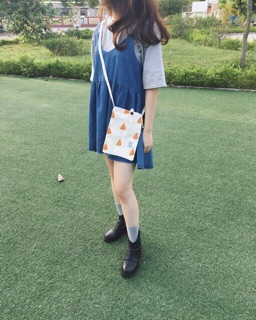 Túi tote vải đeo chéo size A5